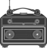 Silhouette old radio black color only full vector