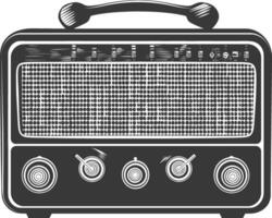 silueta antiguo radio negro color solamente lleno vector