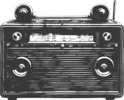 Silhouette old radio black color only full vector