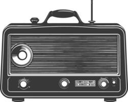 Silhouette old radio black color only full vector