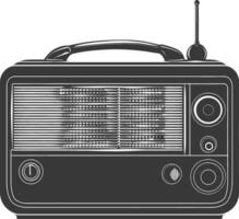 silueta antiguo radio negro color solamente lleno vector