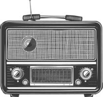Silhouette old radio black color only full vector