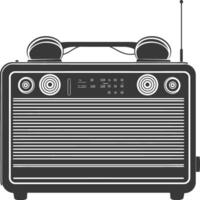 Silhouette old radio black color only full vector