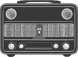 silueta antiguo radio negro color solamente lleno vector