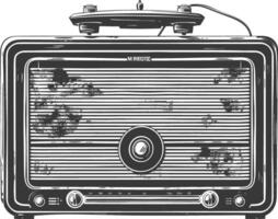 Silhouette old radio black color only full vector