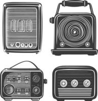 Silhouette old radio black color only full vector