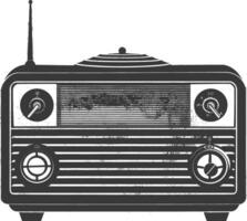 silueta antiguo radio negro color solamente lleno vector