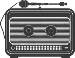 silueta antiguo radio negro color solamente lleno vector