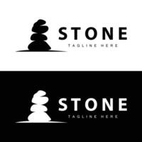 Stone Logo, Stone Design Balance Milestone Templet Symbol Illustration vector