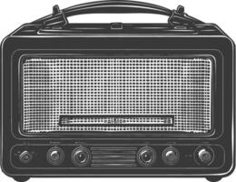 silueta antiguo radio negro color solamente lleno vector