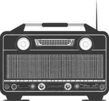 silueta antiguo radio negro color solamente lleno vector