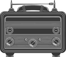 silueta antiguo radio negro color solamente lleno vector