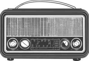 silueta antiguo radio negro color solamente lleno vector