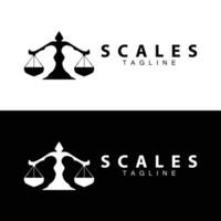 Simple legal scale logo justice court simple black silhouette template design vector