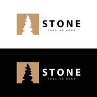 Stone Logo, Stone Design Balance Milestone Templet Symbol Illustration vector