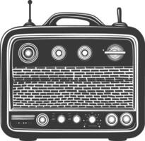 silueta antiguo radio negro color solamente lleno vector