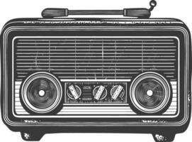 silueta antiguo radio negro color solamente lleno vector