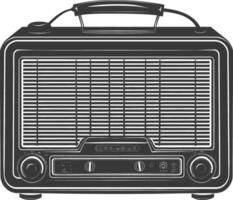 silueta antiguo radio negro color solamente lleno vector