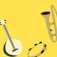 Poster or banner for the jazz festival with music instruments. Perfect for music events, jazz concerts. illustration vector