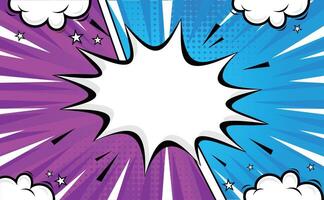 Star Blue Purple Comic Cartoon Background Design Template vector