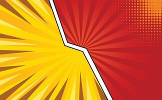 Yellow Red Comic Cartoon Background Design Template vector