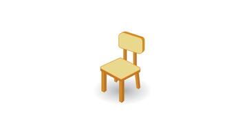 icon brown chair cute cartoon, suitable for coloring book vector