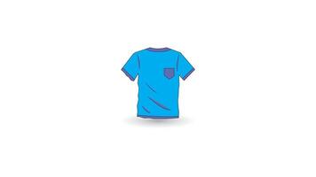 icono azul camisa linda dibujos animados, adecuado para colorante libro vector