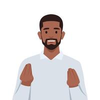 Young black man doing bellissimo hand gesture. vector