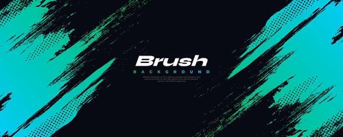 Blue and Green Gradient Brush Background with Halftone Effect. Sport Background with Grunge Style. Scratch and Texture Elements For Design vector