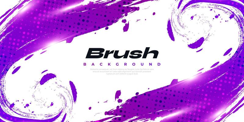 Purple Gradient Brush Texture Isolated on White Background with Halftone Effect. Sport Background with Grunge Style and Glowing Light Effects
