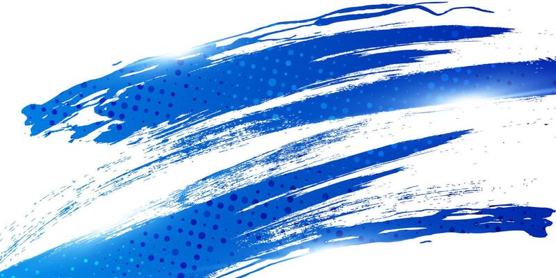 Blue Gradient Brush Texture Isolated on White Background with Halftone Effect. Sport Background with Grunge Style and Glowing Light Effects