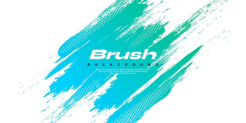 Blue and Green Gradient Brush Background with Halftone Effect. Sport Background with Grunge Style. Scratch and Texture Elements For Design