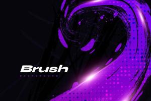 Purple Gradient Brush Texture Isolated on Black Background with Halftone Effect. Sport Background with Grunge Style and Glowing Light Effects vector