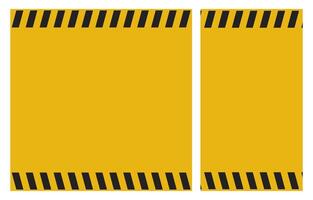 Yellow and Black Warning Lines with Copy Space Posters Set for Safety, Construction, Attention Concepts vector