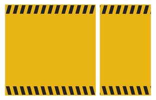 Yellow and Black Warning Lines with Copy Space Posters Set for Safety, Construction, Attention Concepts vector