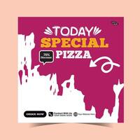 today special pizza food menu design and social media post template vector