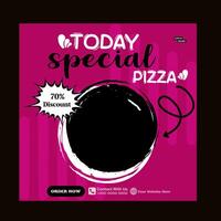 today special pizza food menu design and social media post template vector