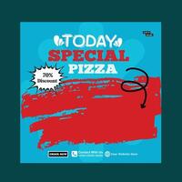 today special pizza food menu design and social media post template vector