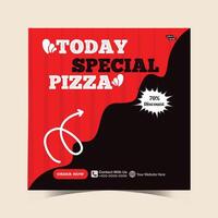 today special pizza food menu design and social media post template vector