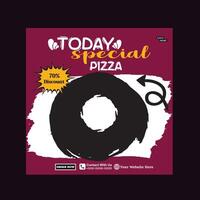 today special pizza food menu design and social media post template vector