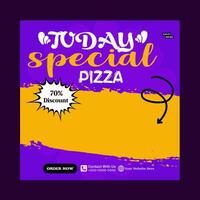 today special pizza food menu design and social media post template vector