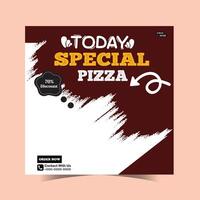 today special pizza food menu design and social media post template vector