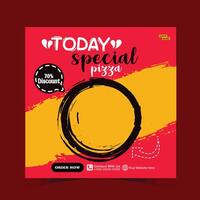 today special pizza food menu design and social media post template vector