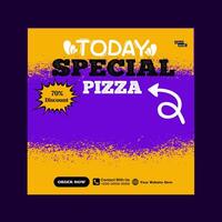 today special pizza food menu design and social media post template vector