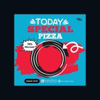 today special pizza food menu design and social media post template vector