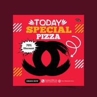 hoy especial Pizza comida menú diseño y social medios de comunicación enviar modelo vector