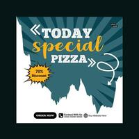 today special pizza food menu design and social media post template vector