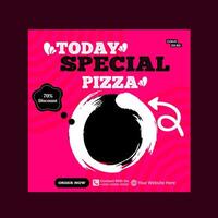 today special pizza food menu design and social media post template vector