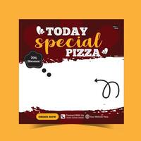 today special pizza food menu design and social media post template vector