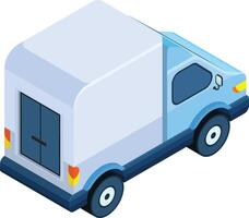 Isometric Blue Delivery Truck vector